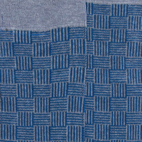 Socken für herren aus gewebtem merzerisierter baumwolle mit quadratischem Muster - Eisblau | Doré Doré