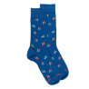 Socken für Herren in lisle gemusterten Segelbooten - Blau