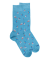 Socken für Herren in lisle gemusterten Segelbooten - Hellblau