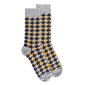 Socken für herren aus ägyptischer Baumwolle mit geometrischem Muster - Grau | Doré Doré