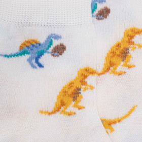 Kurze Socken für Kinder aus merzerisierter baumwolle mit Dinosaurier-Motiven - Weiß | Doré Doré