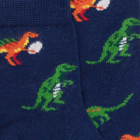 Kurze Socken für Kinder aus merzerisierter baumwolle mit Dinosaurier-Motiven - Blau | Doré Doré