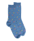 Socken für Damen aus merzerisierter baumwolle mit Distelfinken-Motiv - Hellblau
