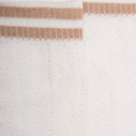 Socken für Damen aus merzerisierter baumwolle mit Lochmuster - Creme | Doré Doré