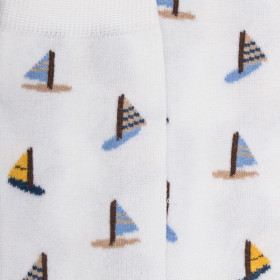 Socken für Kinder aus merzerisierter baumwolle mit Segelmuster - Weiß | Doré Doré