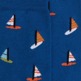 Socken für Kinder aus merzerisierter baumwolle mit Segelmuster - Blau | Doré Doré
