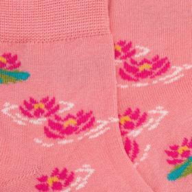 Socken für Kinder aus merzerisierter baumwolle mit Seerosenmuster - Geranium | Doré Doré