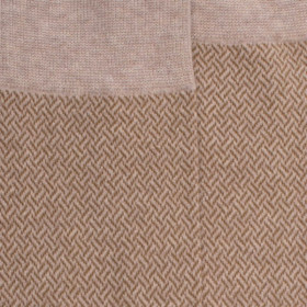 Socken für Herren aus ägyptischer Baumwolle mit verschlungenen Mustern - Sahara Beige | Doré Doré