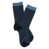 Socken für Mädchen aus weicher Wolle mit Glanzeffekt - Blau