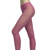 Damen-Strumpfhose mit umgekehrtem Bein und Zebramuster - Rosa