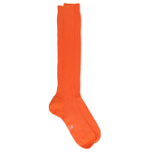 Gerippte Herren-Kniestrümpfe aus 100% Schottlandgarn - Orange || Doré Doré