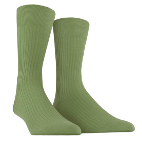 Gerippte Socken aus merzerisierter Baumwolle - Grün
