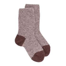 Socken aus Fleece - Hellbraun und braun