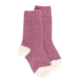 Socken aus Fleece - rosa und weiß
