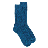 Melierte Socken mit Zopfmuster aus recycelter Baumwolle || Doré Doré