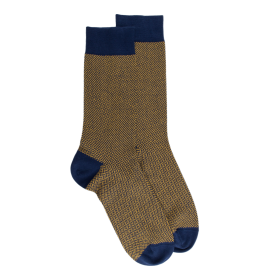 Socken für Herren aus ägyptischer Baumwolle mit verschlungenen Mustern - Blau | Doré Doré