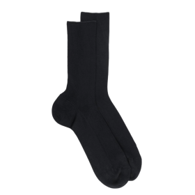 6er-Pack Schwarze Socken aus merzerisierter Baumwolle, speziell für empfindlliche Beine