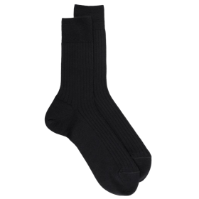 6er-Pack schwarze Socken aus Wolle