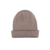 Unisex-Rippstrickmütze aus Wolle, Seide und Kaschmir - Sahara Beige | Doré Doré
