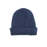 Unisex-Rippstrickmütze aus Wolle, Seide und Kaschmir - Blau