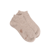 Sneakersocken aus Wolle und Kaschmir - Beige
