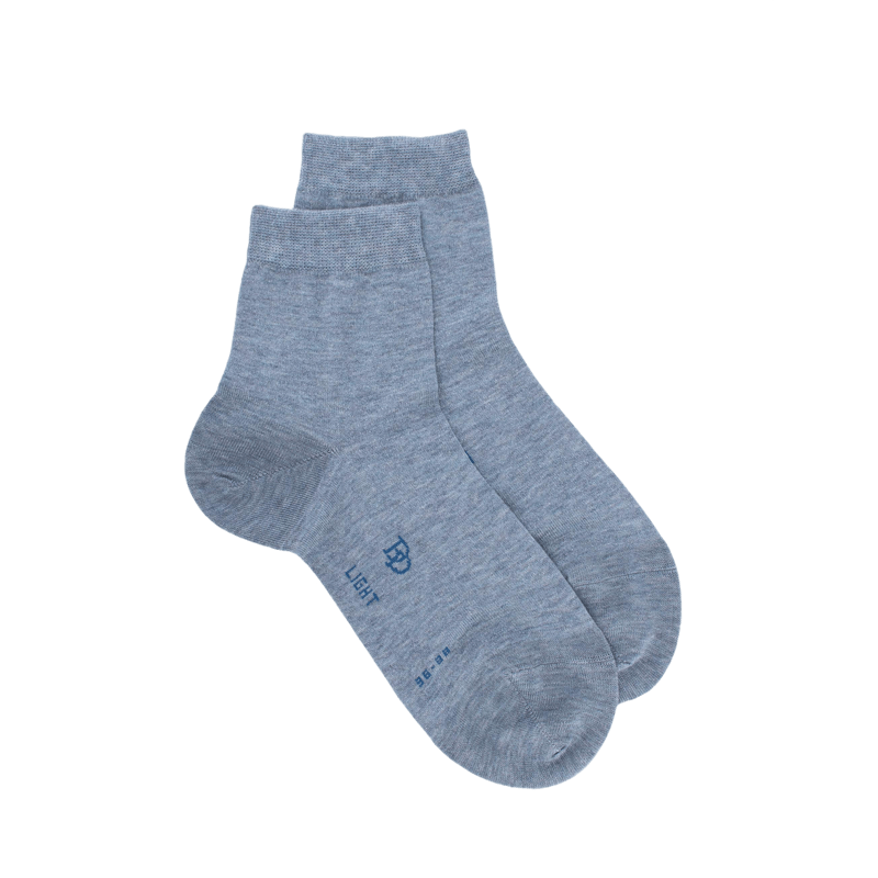 Damen Feinsocken aus Baumwolle - Eisblau | Doré Doré