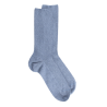 Herren Socken aus ägyptischer Baumwolle, elastisch und gerippt - Blau