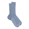 Herren Socken aus gerippter Baumwolle ohne Gummizug - Eisblau