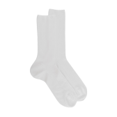 Herren Socken aus gerippter Baumwolle ohne Gummizug - Weiß | Doré Doré