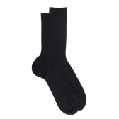 Schwarze Dore Dore-Socken aus schottischem Garn, speziell für empfindlliche Beine