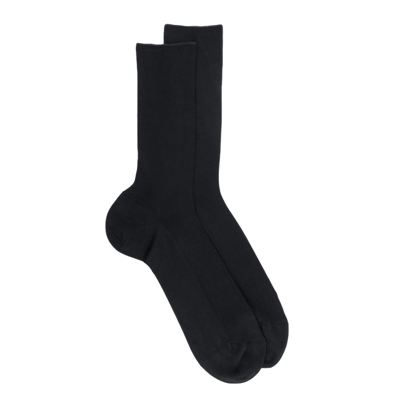 Schwarze Dore Dore-Socken aus schottischem Garn, speziell für empfindlliche Beine