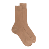 Dunkelbeige gerippte Socken aus merzerisierter Baumwolle