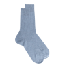 Gerippte Socken für Herren aus 100% durchgefärbtem schottischem Garn - Eisblau