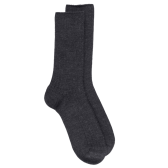 Gerippte Socken DD aus dicker Merinowolle - Grau