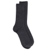 Gerippte Socken DD aus dicker Merinowolle - Grau