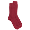 Gerippte Herrensocken aus Wolle - Rot