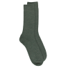 Gerippte Herrensocken aus Wolle - Thuja-Grüne