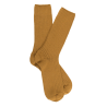 Gerippte Socken aus dicker Merinowolle - Hellbraun