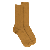 Gerippte Socken aus dicker Merinowolle - Hellbraun