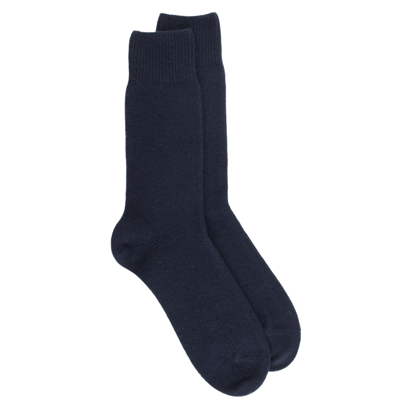 Socken aus Kaschmir und Wolle - Dunkelblau