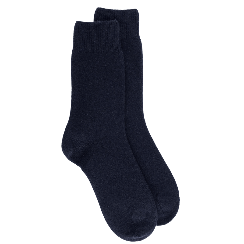 Socken aus Wolle und Kaschmir für Damen - Dunkelblau