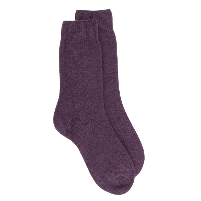 Damensocken aus Wolle und Kaschmir - Brombeerviolett | Doré Doré