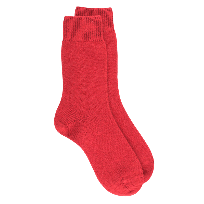 Socken aus Wolle und Kaschmir für Damen - Dunkelrot