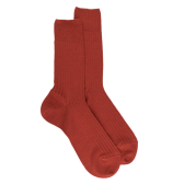 Gerippte Herrensocken aus Wolle - Orange | Doré Doré