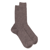 Gerippte Herrensocken aus Wolle - Hellbraun | Doré Doré