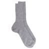 Gerippte Herrensocken aus Wolle - Hellgrau