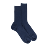 Gerippte Herrensocken aus Wolle - Navy Blau