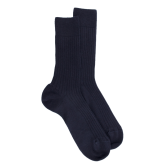 Gerippte Wollsocken 100% Merino Wolle - Dunkelblau