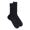 Gerippte Wollsocken 100% Merino Wolle - Schwarz
