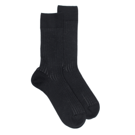 Zweifarbige gerippte Herrensocken aus Wolle und weicher Baumwolle - 93 | Doré Doré